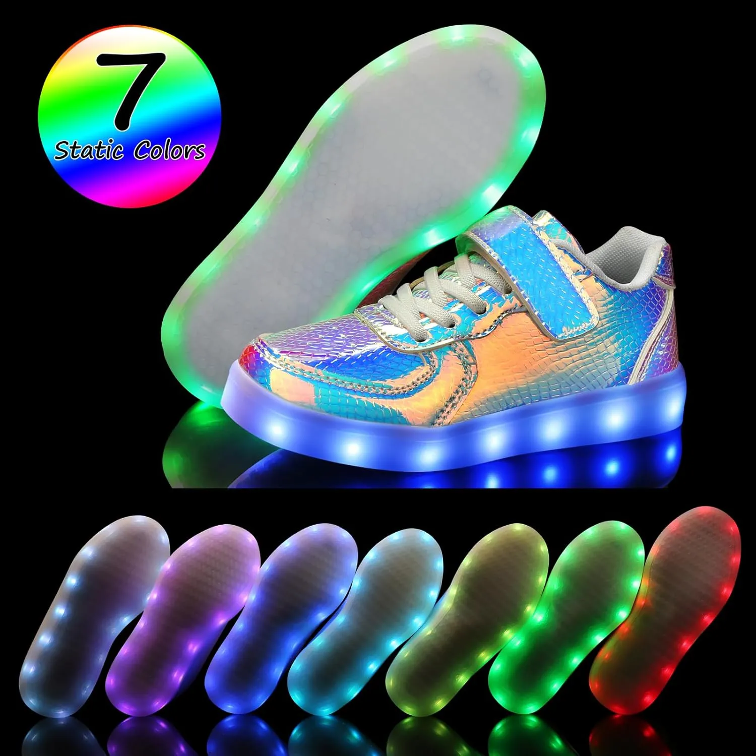 Padgene Kids LED Light Up Shoes USB Rechargeable Unisex Boys Girls LED Sneakers Cool Flashing Low Top Sneakers Luminous Shoes