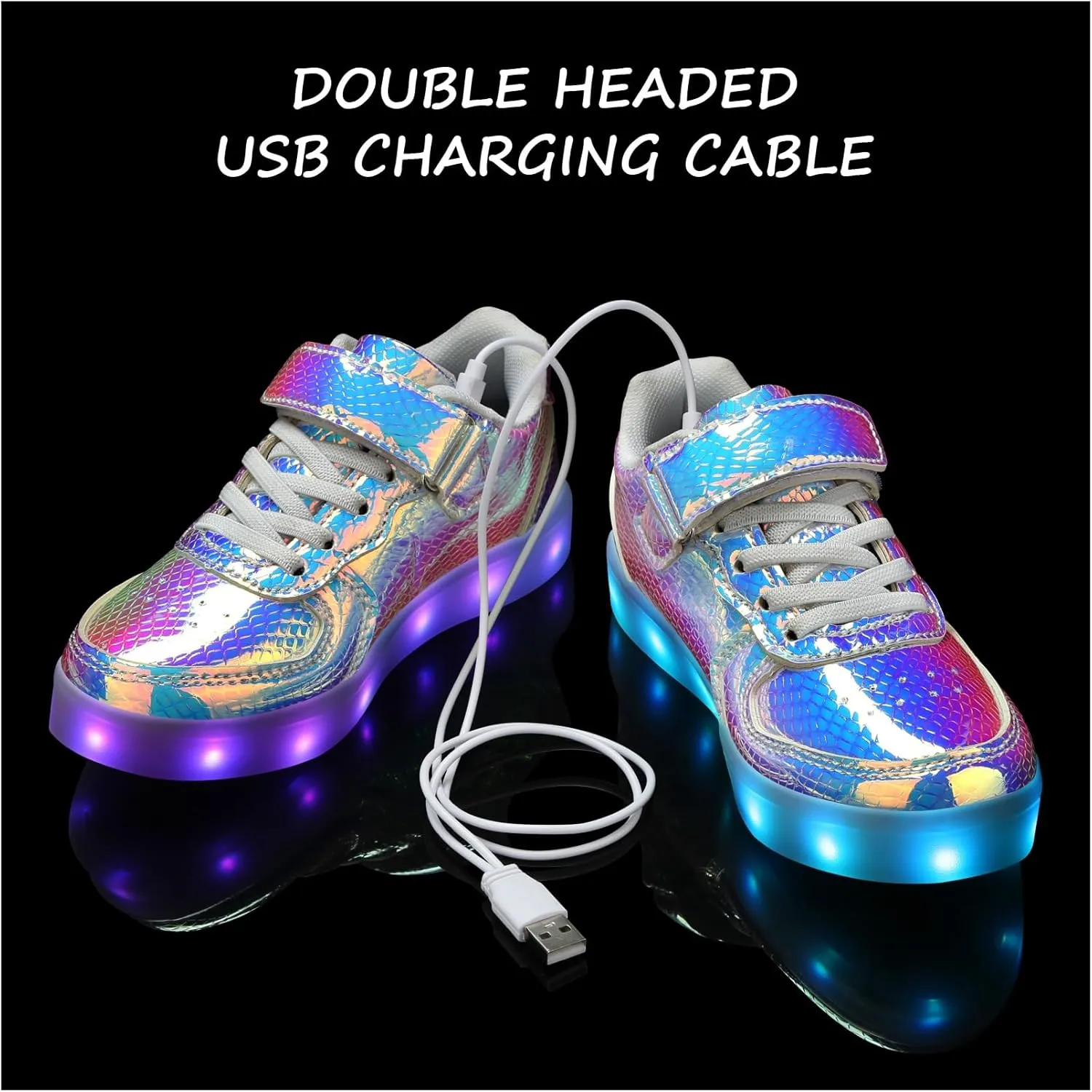 Padgene Kids LED Light Up Shoes USB Rechargeable Unisex Boys Girls LED Sneakers Cool Flashing Low Top Sneakers Luminous Shoes