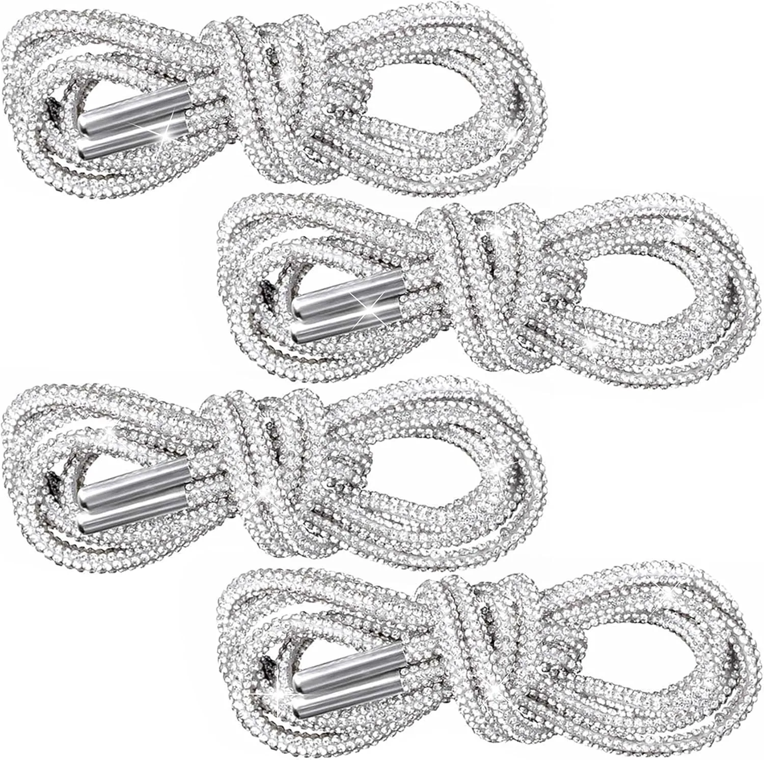 PAGOW Rhinestone Glitter Ropes, Crystal Bling Bling Shiny Round Shoe Laces for Sneakers, Drawstring Cords Replacement