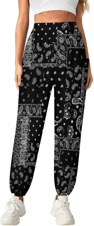 Paisley Print Yoga Bloomers Women Hippie Harem Pant Elephant Pants Elastic Gym Long Pants Loose Casual Sweatpants