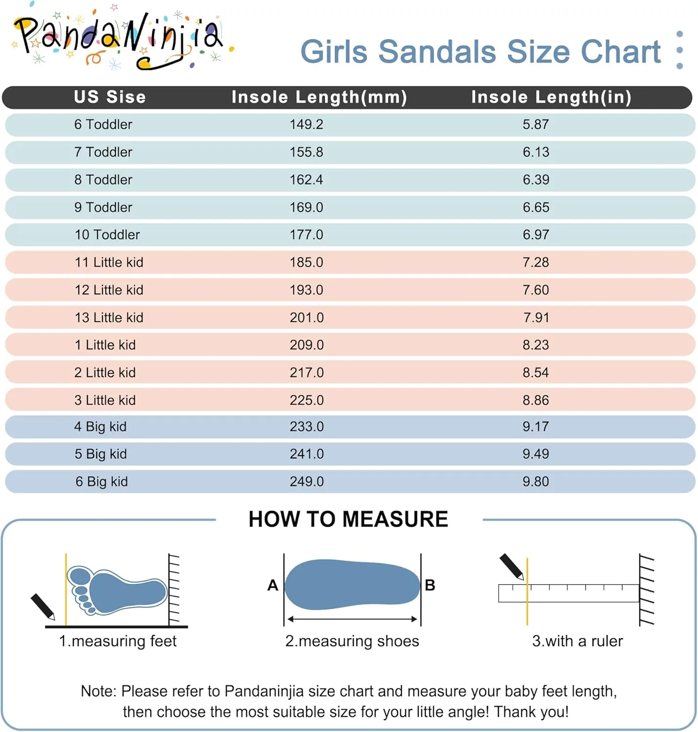 PANDANINJIA Vicky Girls Sandals Toddler/Little Kid Closed-Toe T Strap Flats Dress Sandals Summer Shoes