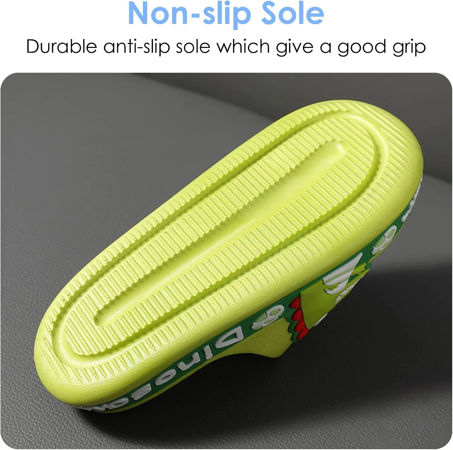 Panegy Boys Girls Shower Slides Cute Dinosaur Print Slides Sandals Non-Slip Summer Beach Slippers Sandals