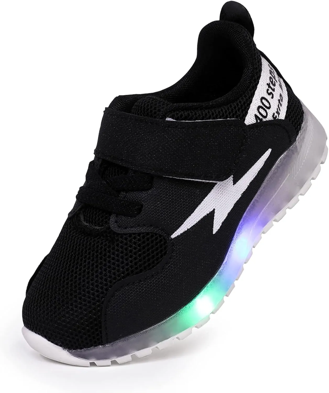 PATPAT Toddler Shoes Kid Shoes with LED Light Up Shoes Shiny Toddler Sneakers Girl Shoes Light Up Shoes for Girls Boys for Christmas Birthday Children Show Gift 5.5-Black
