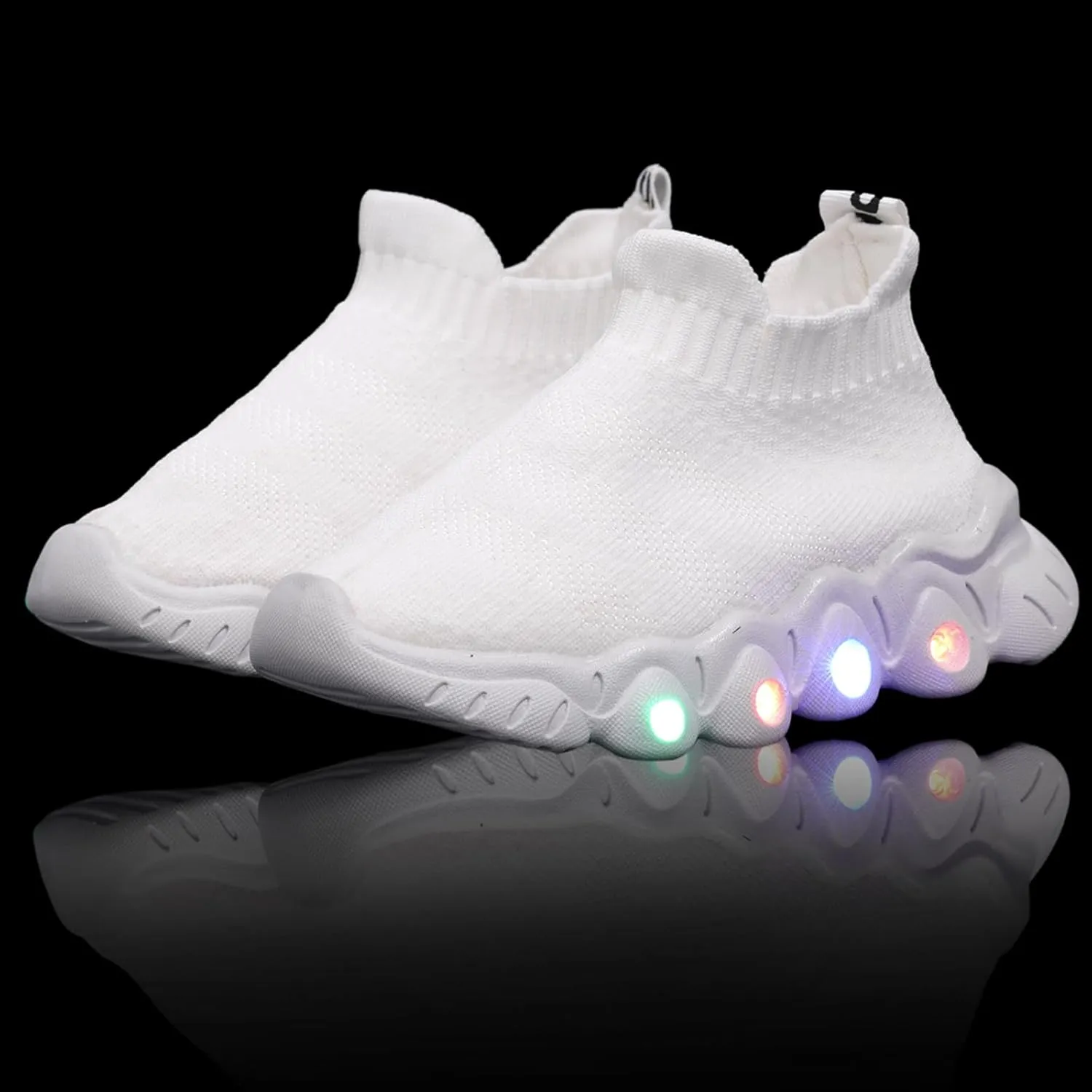 PATPAT Toddler Shoes Kid Shoes with LED Light Up Shoes Shiny Toddler Sneakers Girl Shoes Light Up Shoes for Girls Boys