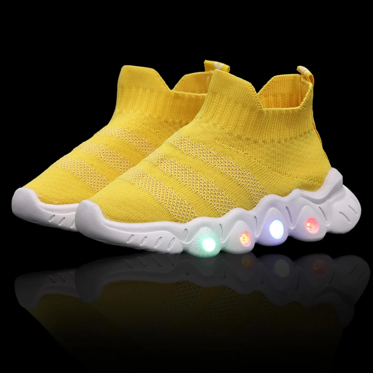 PATPAT Toddler Shoes Kid Shoes with LED Light Up Shoes Shiny Toddler Sneakers Girl Shoes Light Up Shoes for Girls Boys