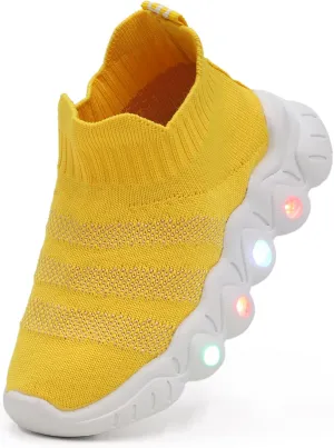 PATPAT Toddler Shoes Kid Shoes with LED Light Up Shoes Shiny Toddler Sneakers Girl Shoes Light Up Shoes for Girls Boys