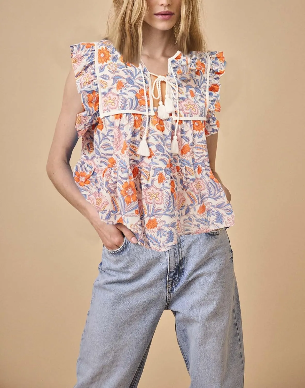 Peplum Top Women Short Sleeve Flutter Fly Sleeve Babydoll Blouse Boho Patchwork Beach Party Going Out Y2k Tank Shirt