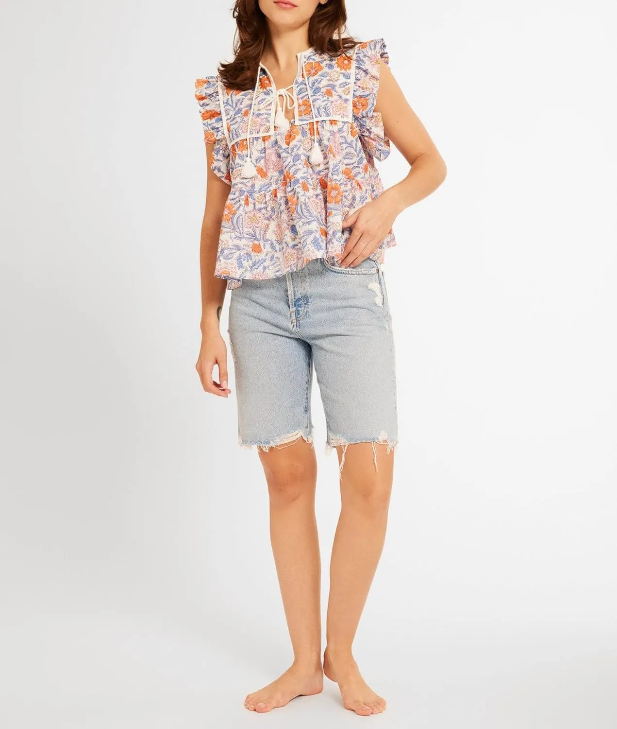 Peplum Top Women Short Sleeve Flutter Fly Sleeve Babydoll Blouse Boho Patchwork Beach Party Going Out Y2k Tank Shirt