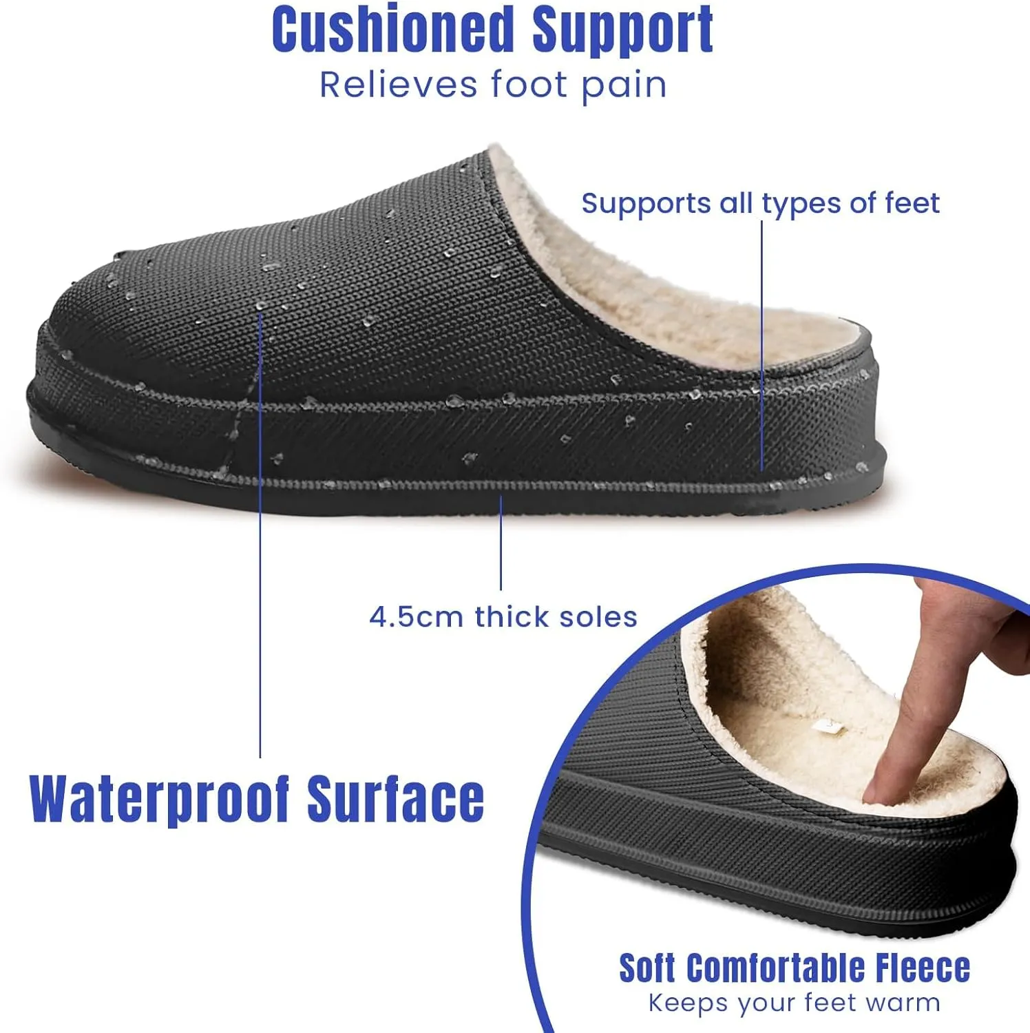 Pillow Cloud Slides with Fur: Cozy & Comfy Cushioned Indoor/Outdoor Slippers - Thick-Sole House Slides & Shower Sandals for Men & Women