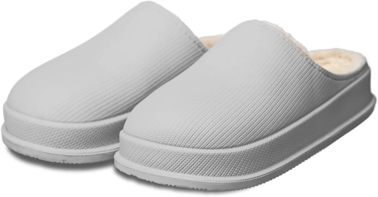 Pillow Cloud Slides with Fur: Cozy & Comfy Cushioned Indoor/Outdoor Slippers - Thick-Sole House Slides & Shower Sandals for Men & Women