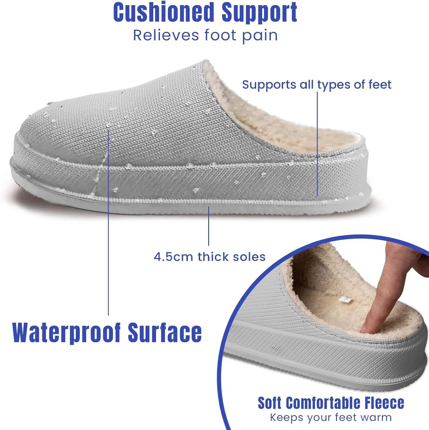 Pillow Cloud Slides with Fur: Cozy & Comfy Cushioned Indoor/Outdoor Slippers - Thick-Sole House Slides & Shower Sandals for Men & Women
