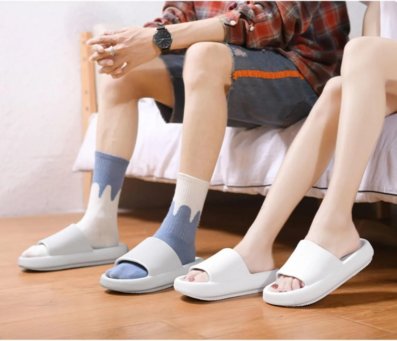 Pillow Slippers for Women and Men | House Slides Shower Sandals | Cushioned Thick Sole