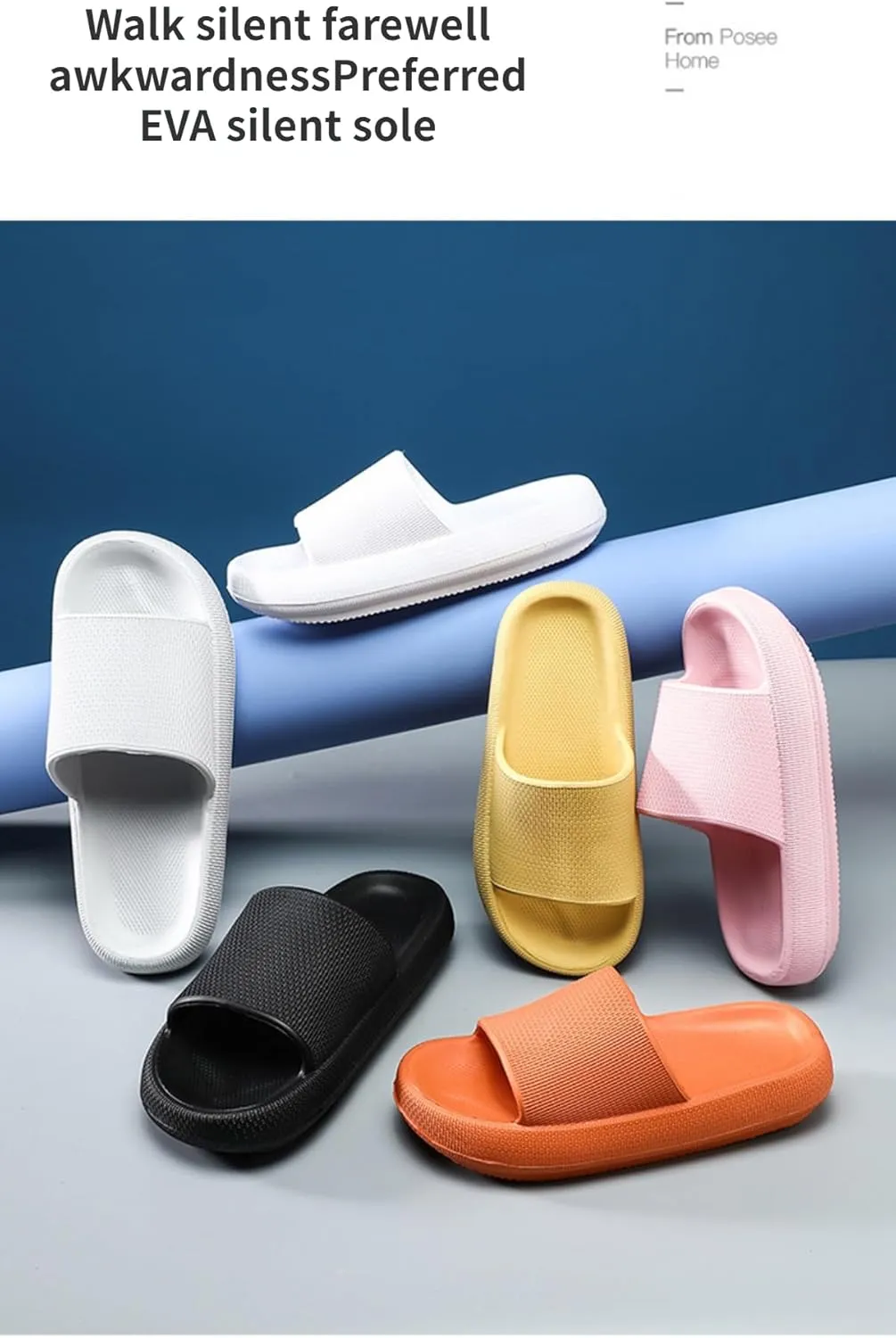 Pillow Slippers for Women and Men | House Slides Shower Sandals | Cushioned Thick Sole