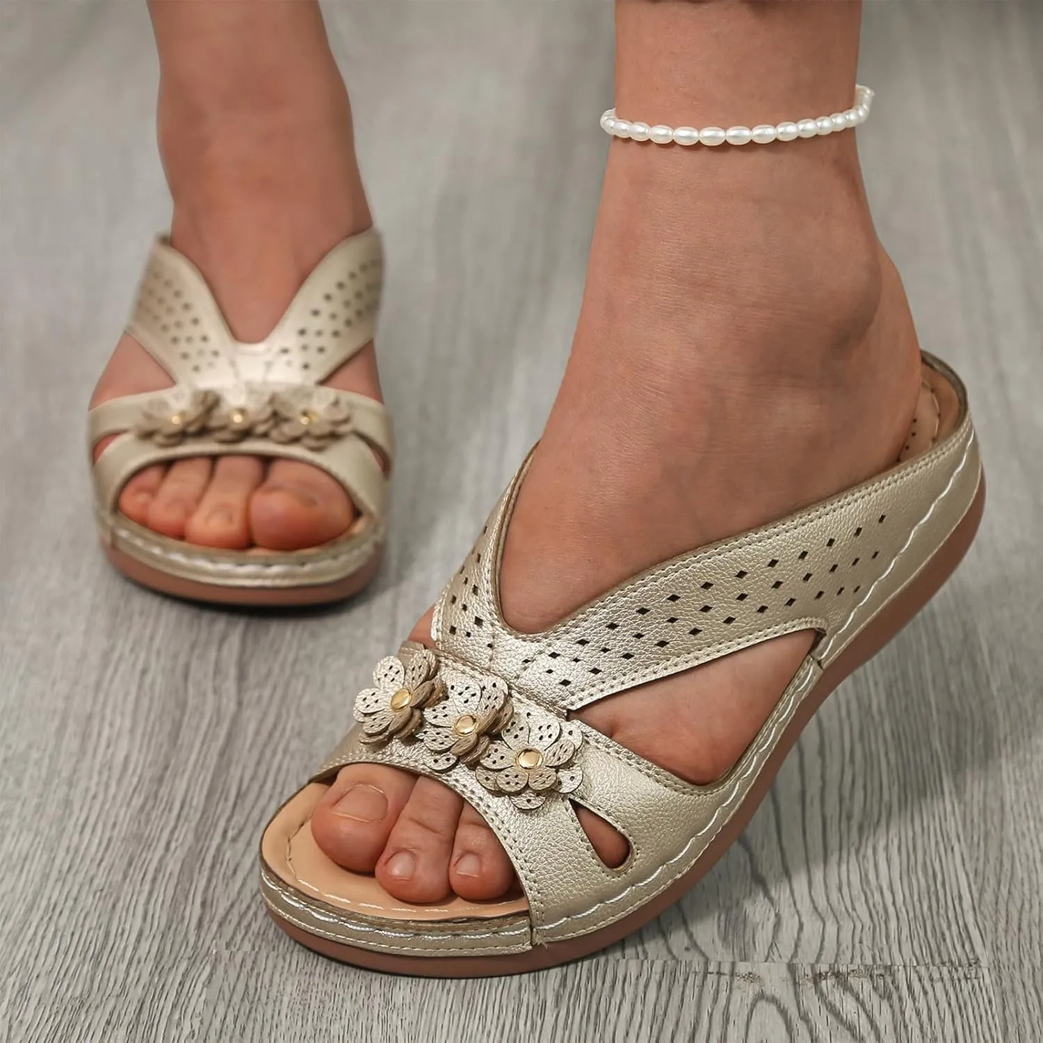 Platform Flip Flops for Women,Orthopedic Sandals for Women Arch Support Walking Sandals Women Dressy Comfortable Slip-On Slippers Summer Casual Slide Wedges Ladies Lightweight Beach Thong Sandals