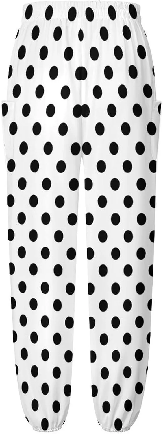Polka Dots Yoga Bloomers Womens Hippie Harem Pant Beach Pants Elastic Gym Joggers Loose Casual Sportswear