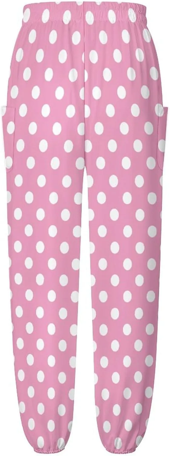 Polka Dots Yoga Bloomers Womens Hippie Harem Pant Beach Pants Elastic Gym Joggers Loose Casual Sportswear