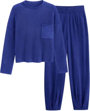 PRETTYGARDEN Women's Winter 2 Piece Sweater Set Casual Pullover Top High Waisted Sweatpants Tracksuit Lounge Outfits