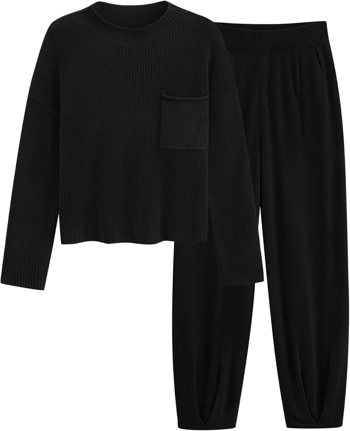 PRETTYGARDEN Women's Winter 2 Piece Sweater Set Casual Pullover Top High Waisted Sweatpants Tracksuit Lounge Outfits