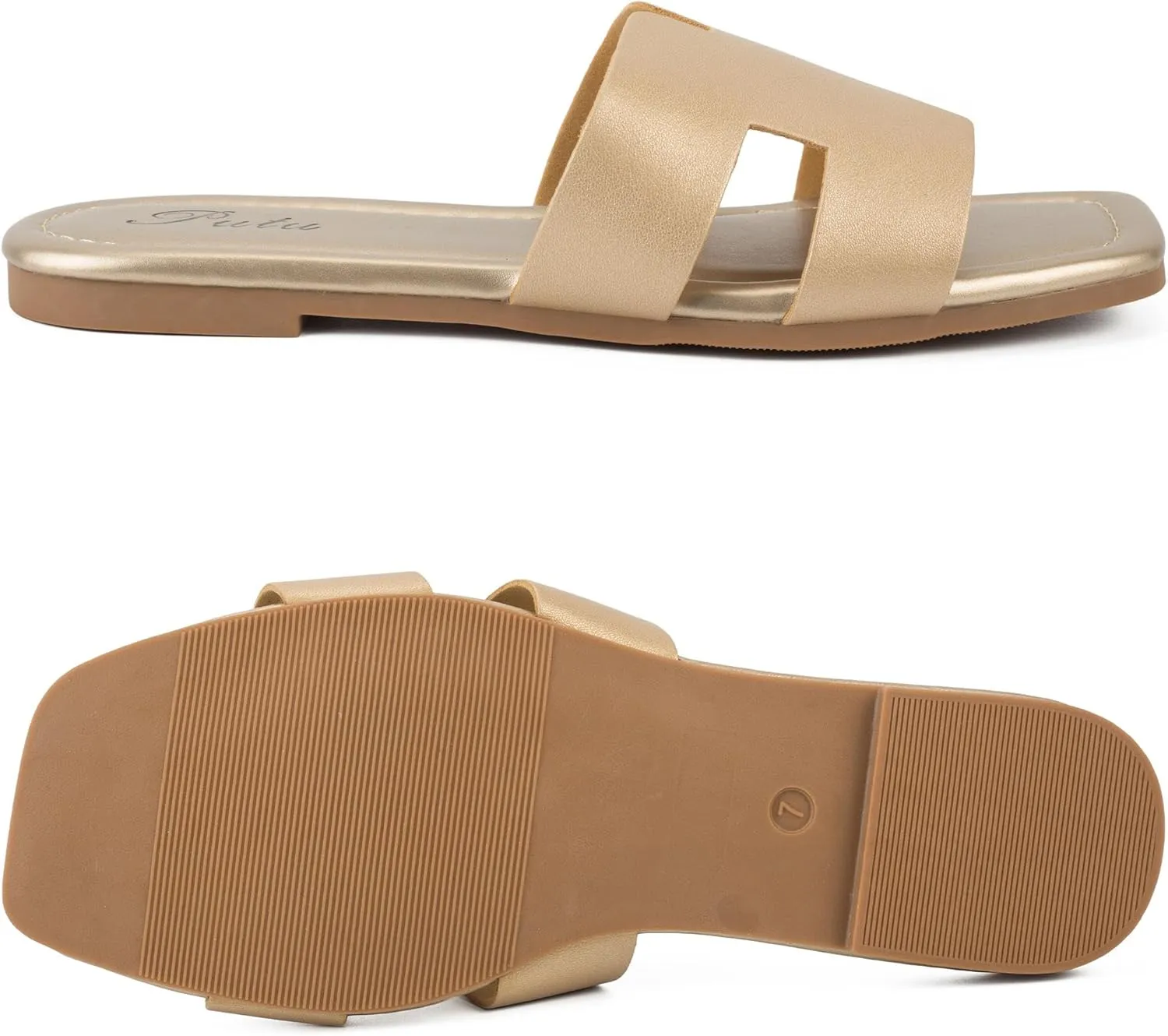 Putu Women's Flat Sandals Summer Sandals Cute Slide Sandals