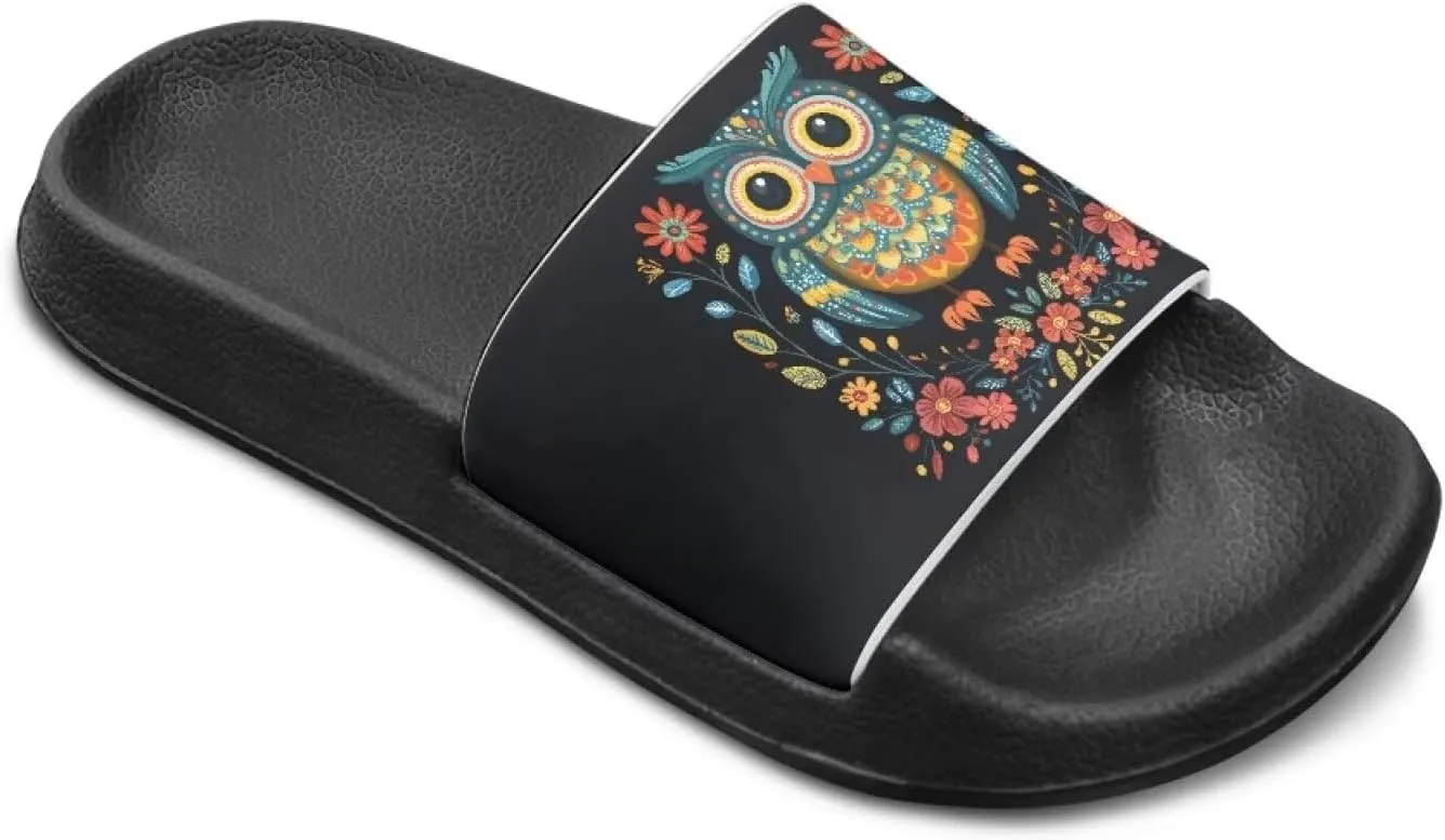 Quick-Dry EVA Kids Sandals Non-Slip Lightweight Slides for Bathroom Pool & Outdoor Play for Little/Big Kids Size 11-3