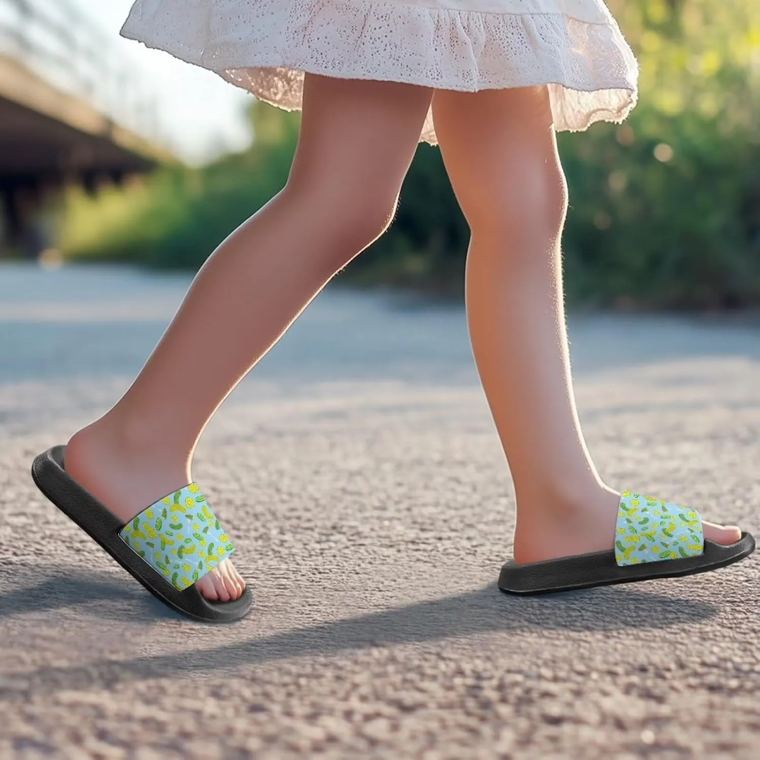 Quick-Dry EVA Kids Sandals Non-Slip Lightweight Slides for Bathroom Pool & Outdoor Play for Little/Big Kids Size 11-3