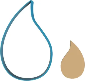 Rain Drop Cookie Cutter -Weather - Rain Boots - Umbrella - Storm - Mud - Water Droplet Teardrop Water Droplet Stormy Day Storm Weather (0263) (4 inch)