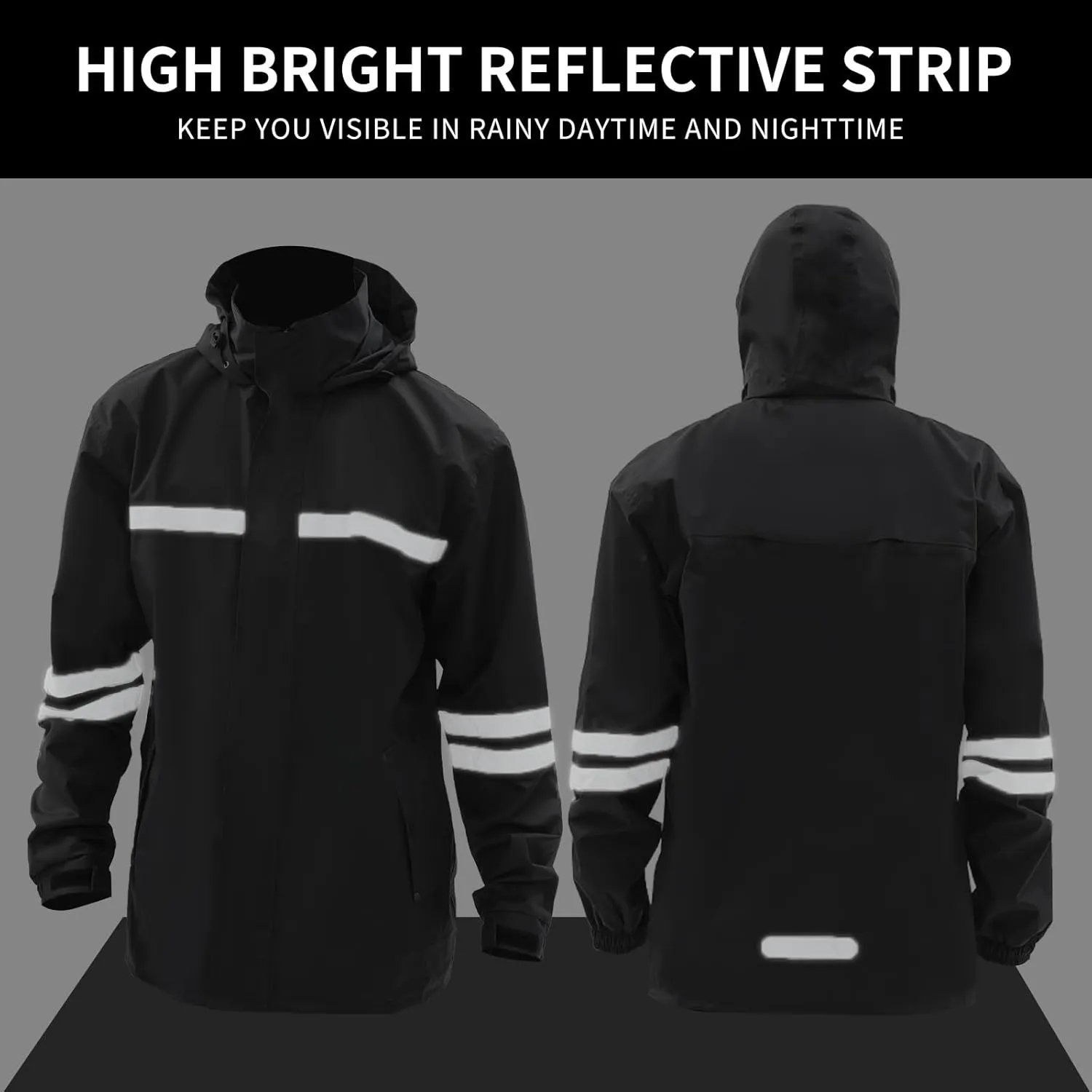Rain Suit for Men & Women,Waterproof Rain Jacket&Trouser Suit with Reflective Strip,All-Sport Raincoat Anti-storm