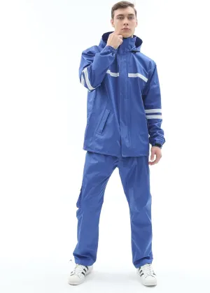 Rain Suit for Men & Women,Waterproof Rain Jacket&Trouser Suit with Reflective Strip,All-Sport Raincoat Anti-storm
