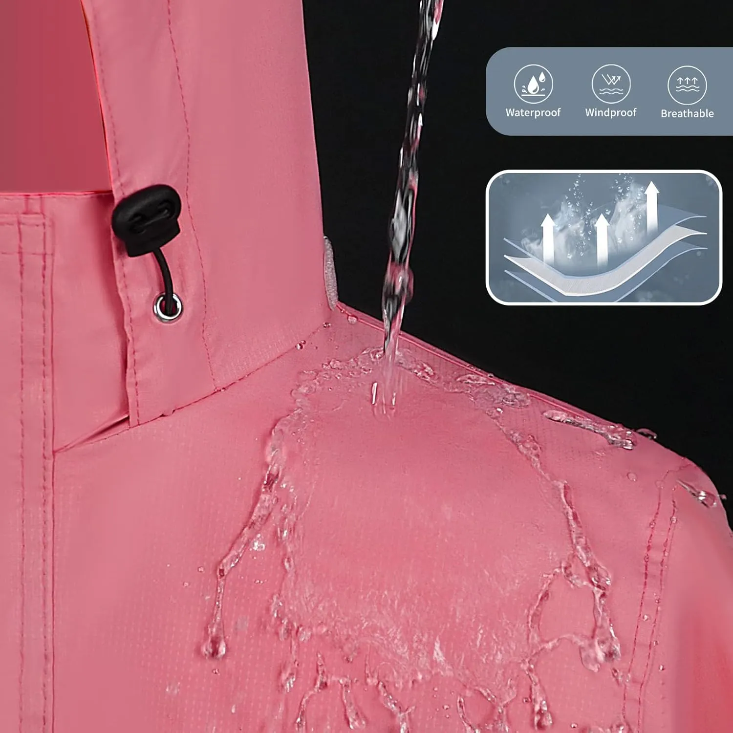 Rain Suit for Men & Women,Waterproof Rain Jacket&Trouser Suit with Reflective Strip,All-Sport Raincoat Anti-storm