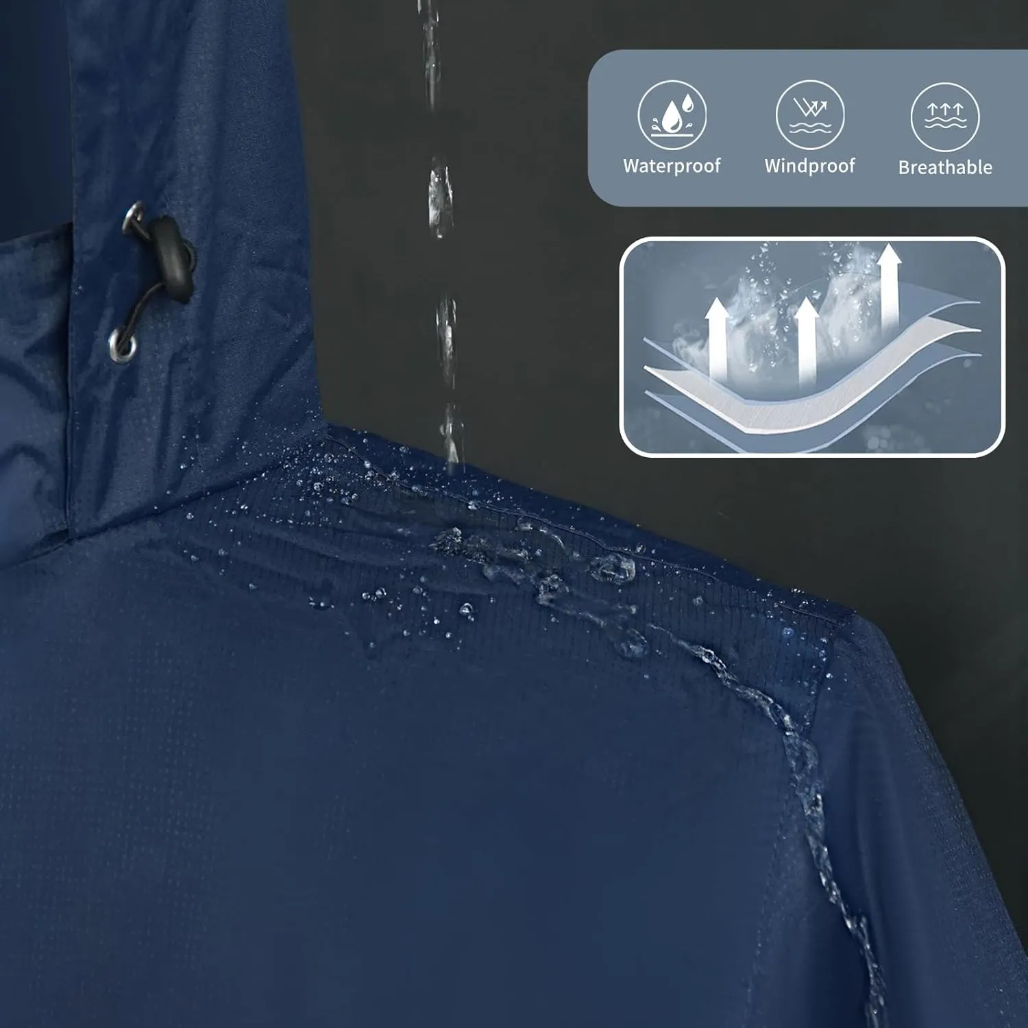 Rain Suit for Men & Women,Waterproof Rain Jacket&Trouser Suit with Reflective Strip,All-Sport Raincoat Anti-storm