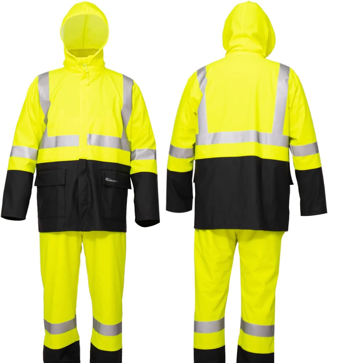 Rain Suits for Men Women Waterproof Heavy Duty Raincoat Fishing Rain Gear Jacket and Pants Hideaway Hood