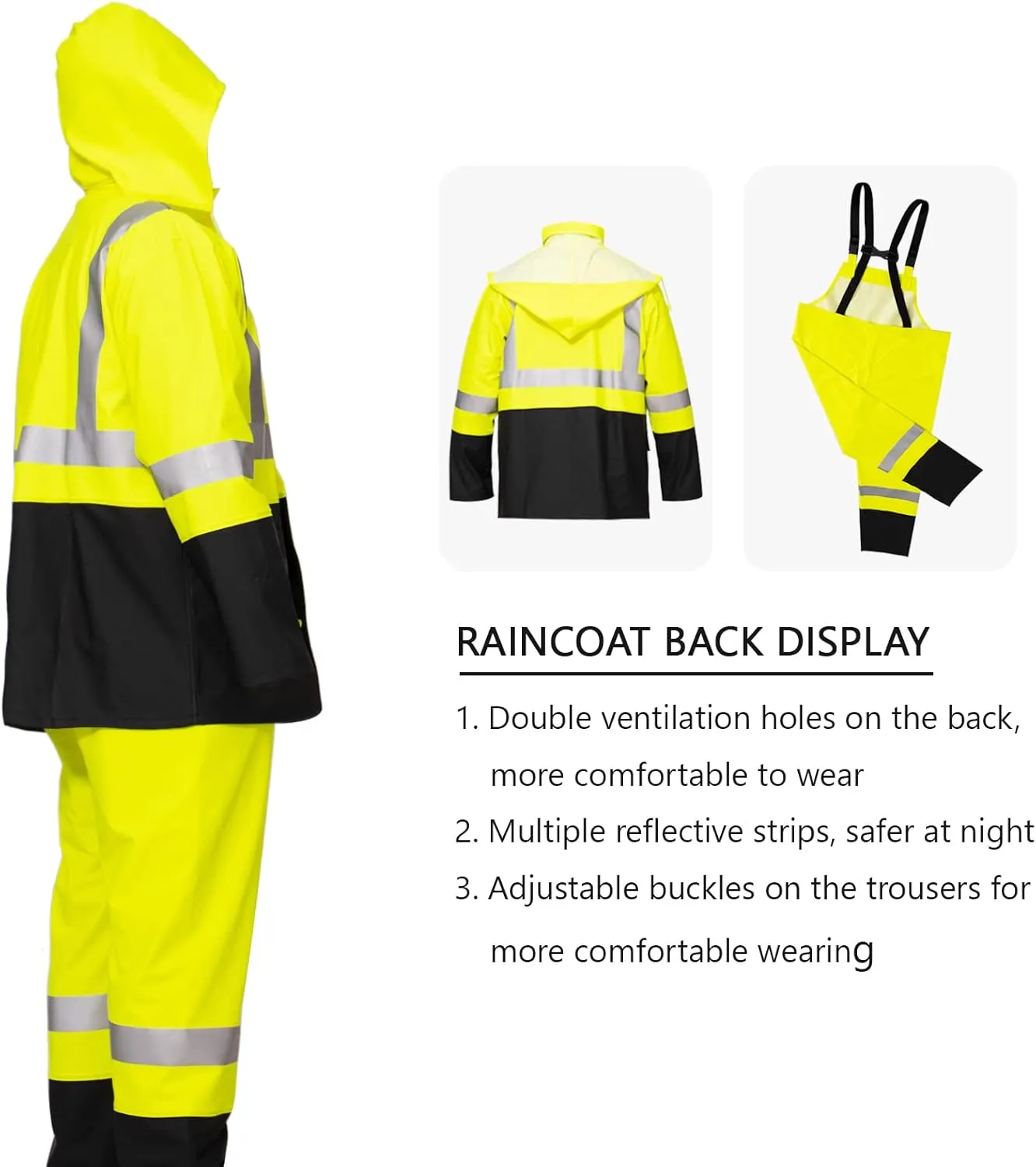 Rain Suits for Men Women Waterproof Heavy Duty Raincoat Fishing Rain Gear Jacket and Pants Hideaway Hood