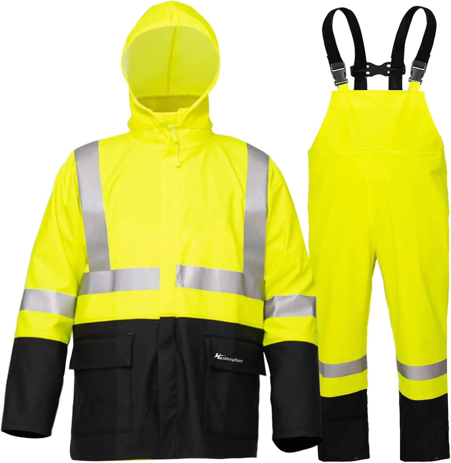 Rain Suits for Men Women Waterproof Heavy Duty Raincoat Fishing Rain Gear Jacket and Pants Hideaway Hood
