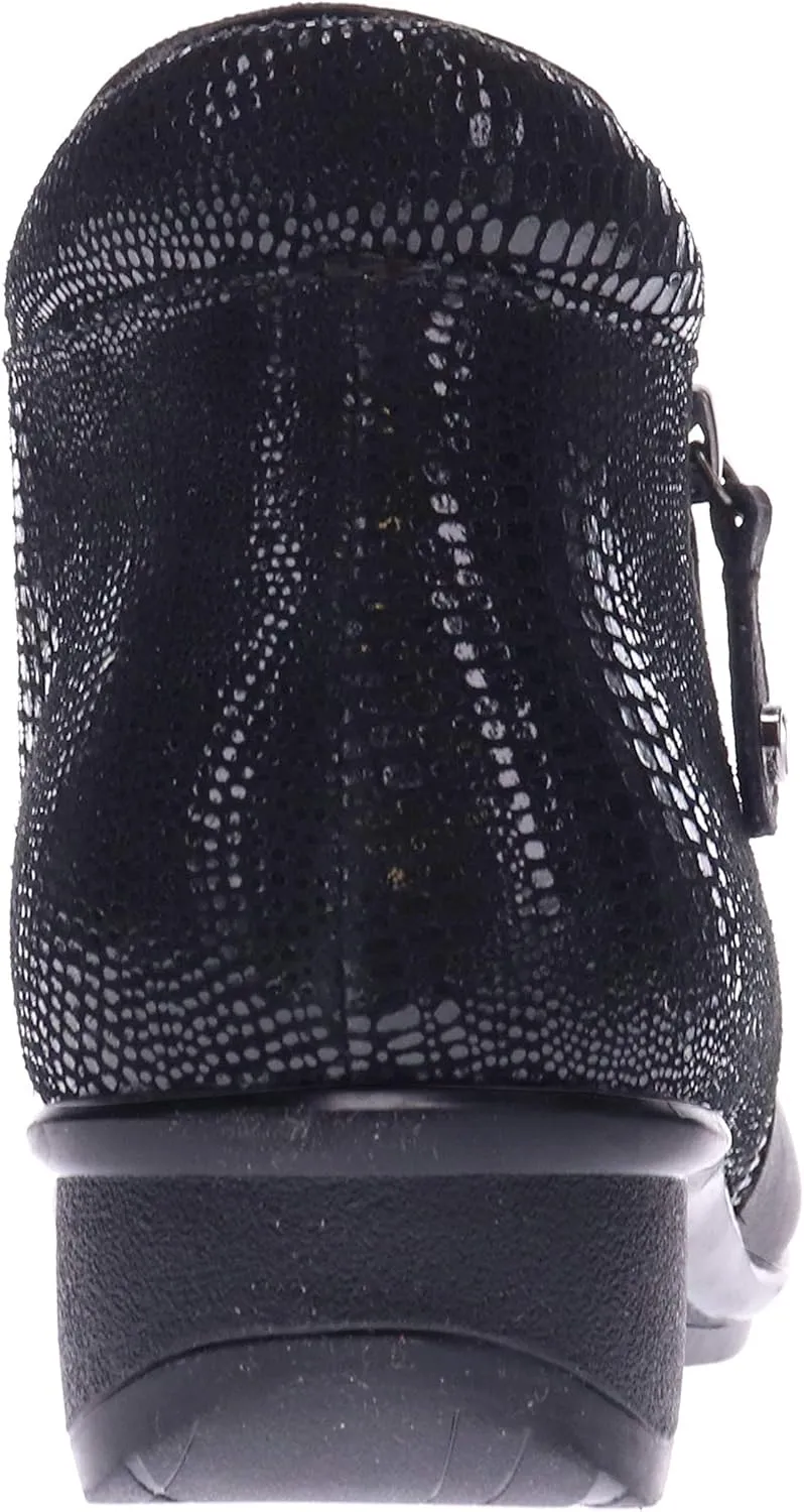 Revere Damascus Leather Bootie – Asymmetrical Zip Detail, Demi-Wedge Outsole, Slip-Resistant, Removable Comfort Footbed, Forefoot Cushion Zone with Arch Support