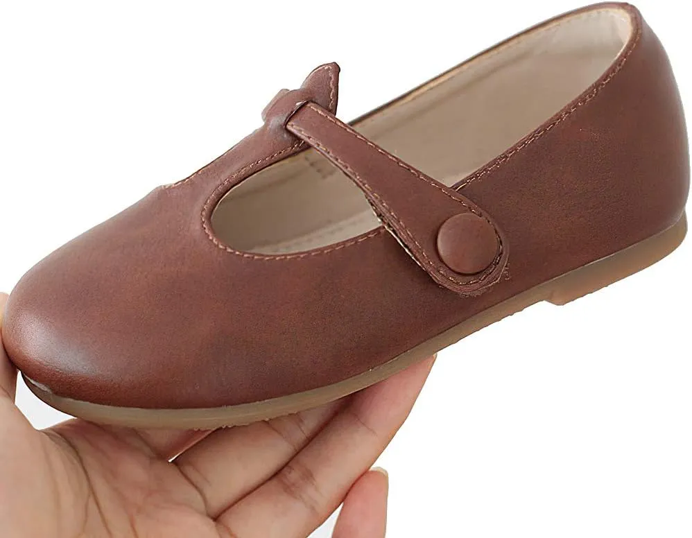 rismart Girls Mary Jane Shoes Toddlers t Stripe Formal Dress Flats