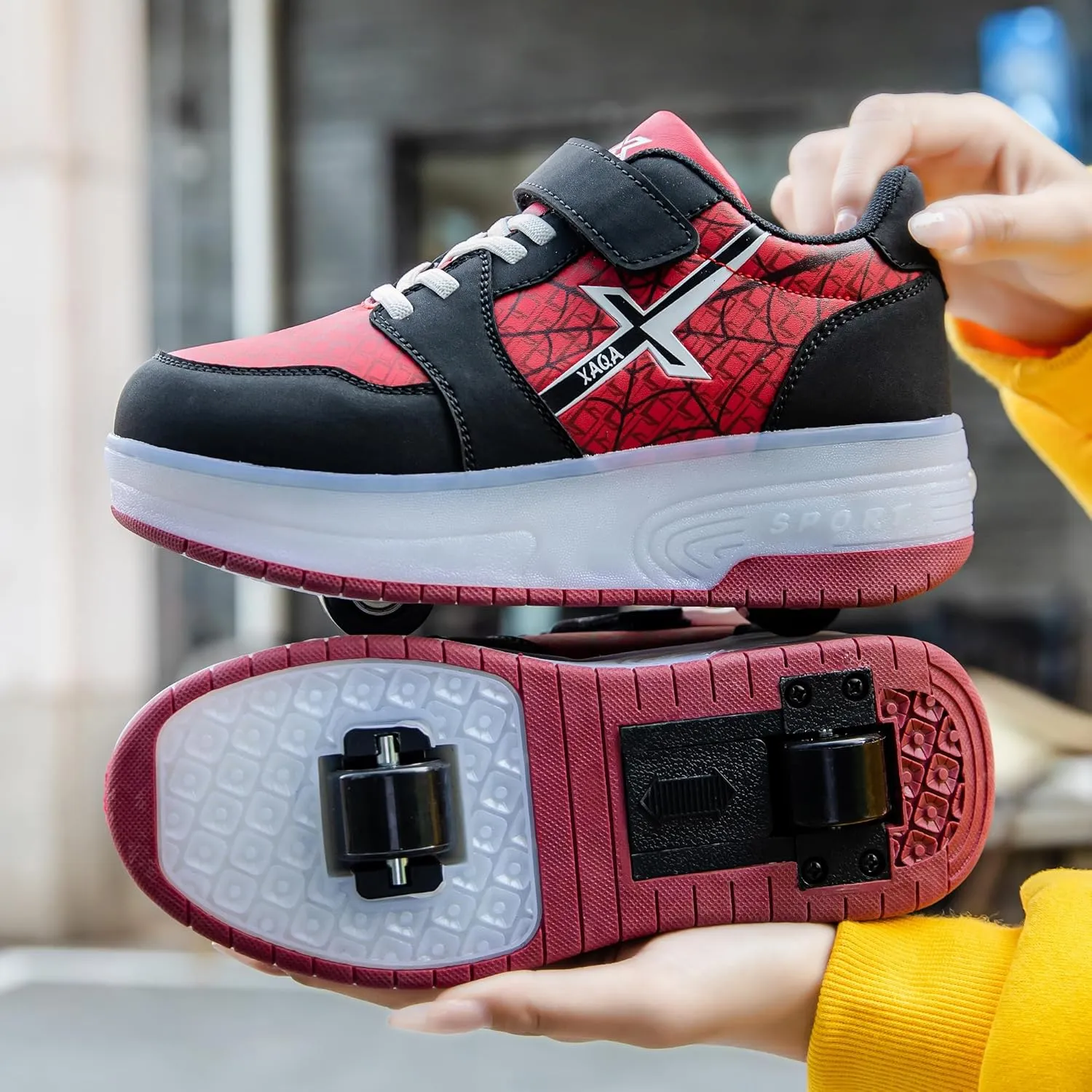 Roller Skate Shoes for Kids - Wheels with USB Charging Led Light Up, Shiny Sneakers for Boys & Girls - Perfect for Christmas & Birthday