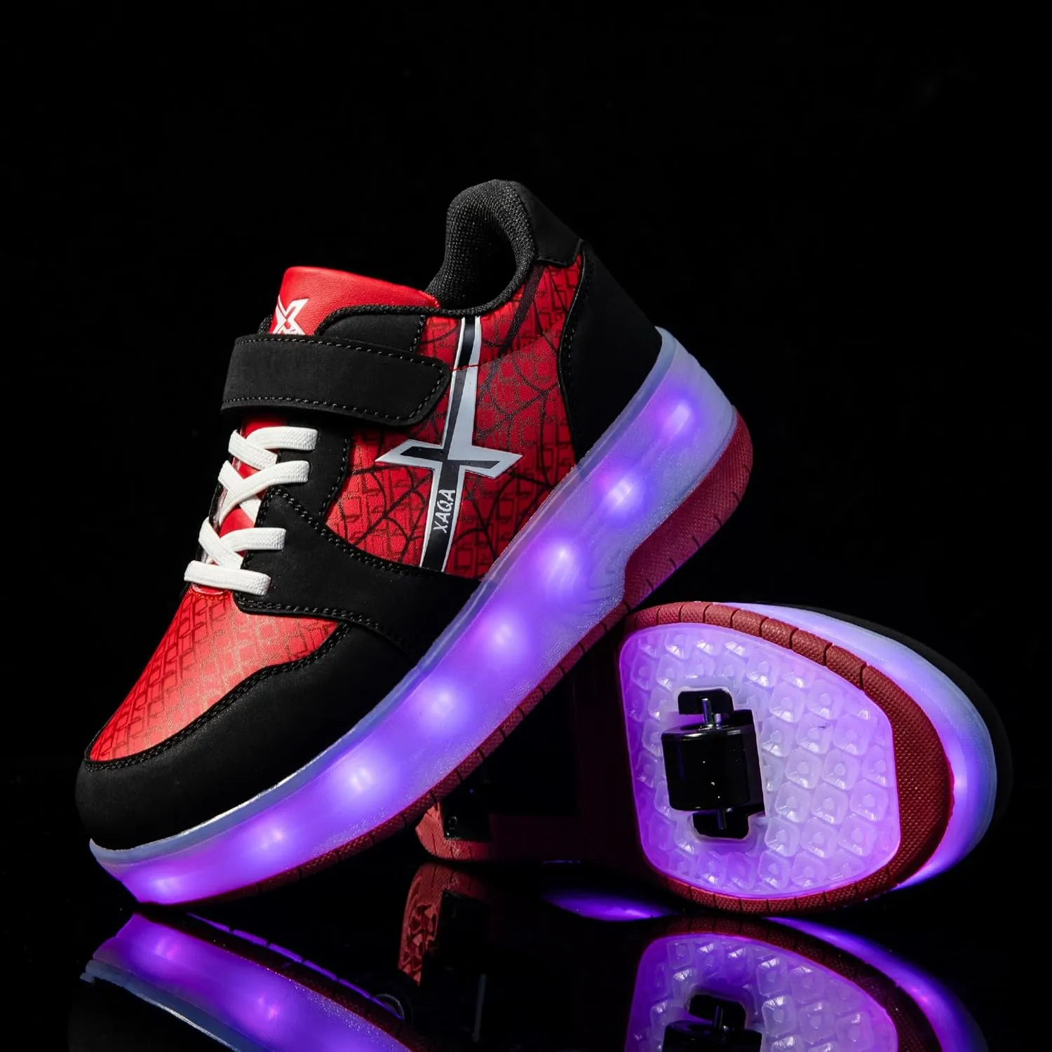 Roller Skate Shoes for Kids - Wheels with USB Charging Led Light Up, Shiny Sneakers for Boys & Girls - Perfect for Christmas & Birthday