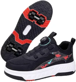 Roller Skate Shoes with 4 Detachable Wheels, Kids Skateboarding Shoe Slip in Raller Sneakers for Girls Boys Birthday Thanksgiving Christmas Day