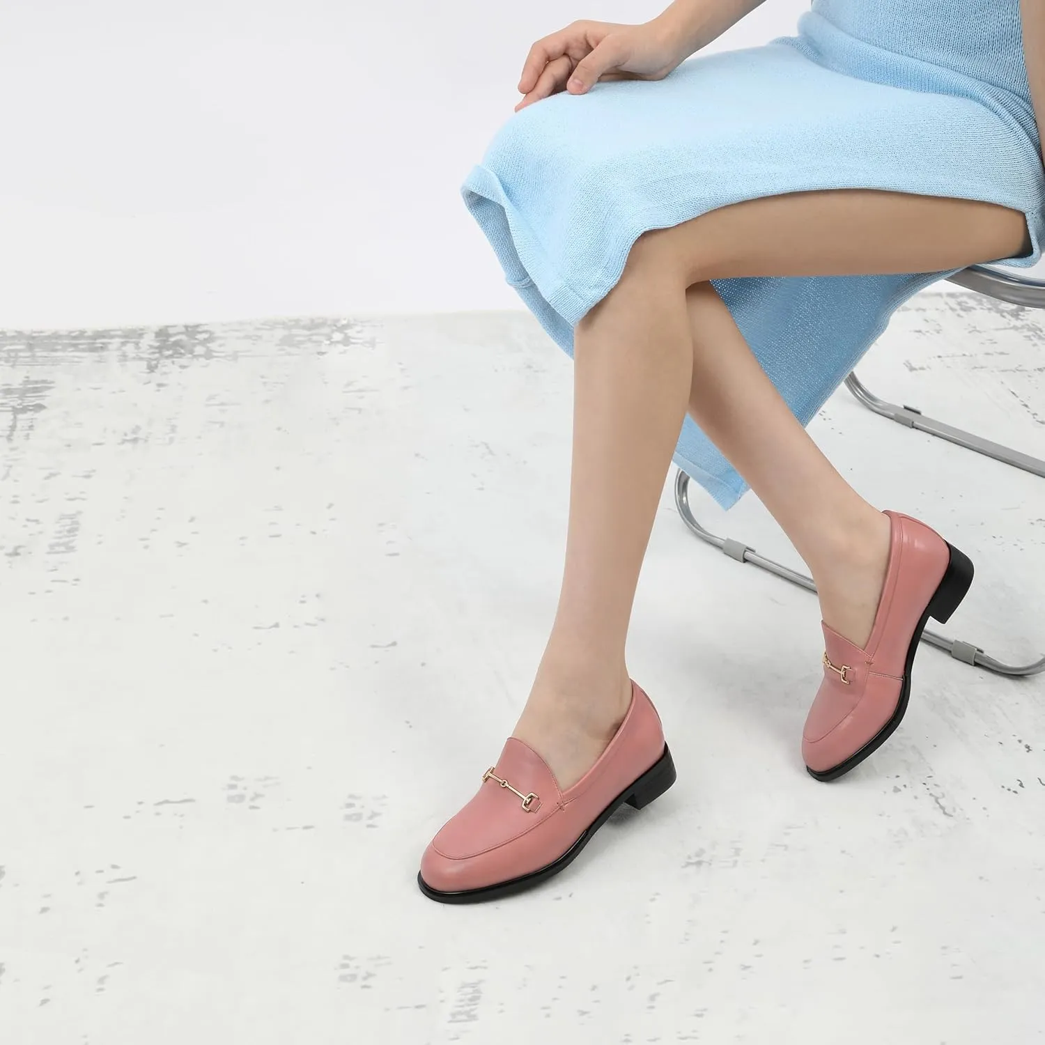 ROSERWISH Loafers for Women Flats Shoes Womens Penny Loafers Slip On Comfortable Office Work Flats Fashion Dress Shoes