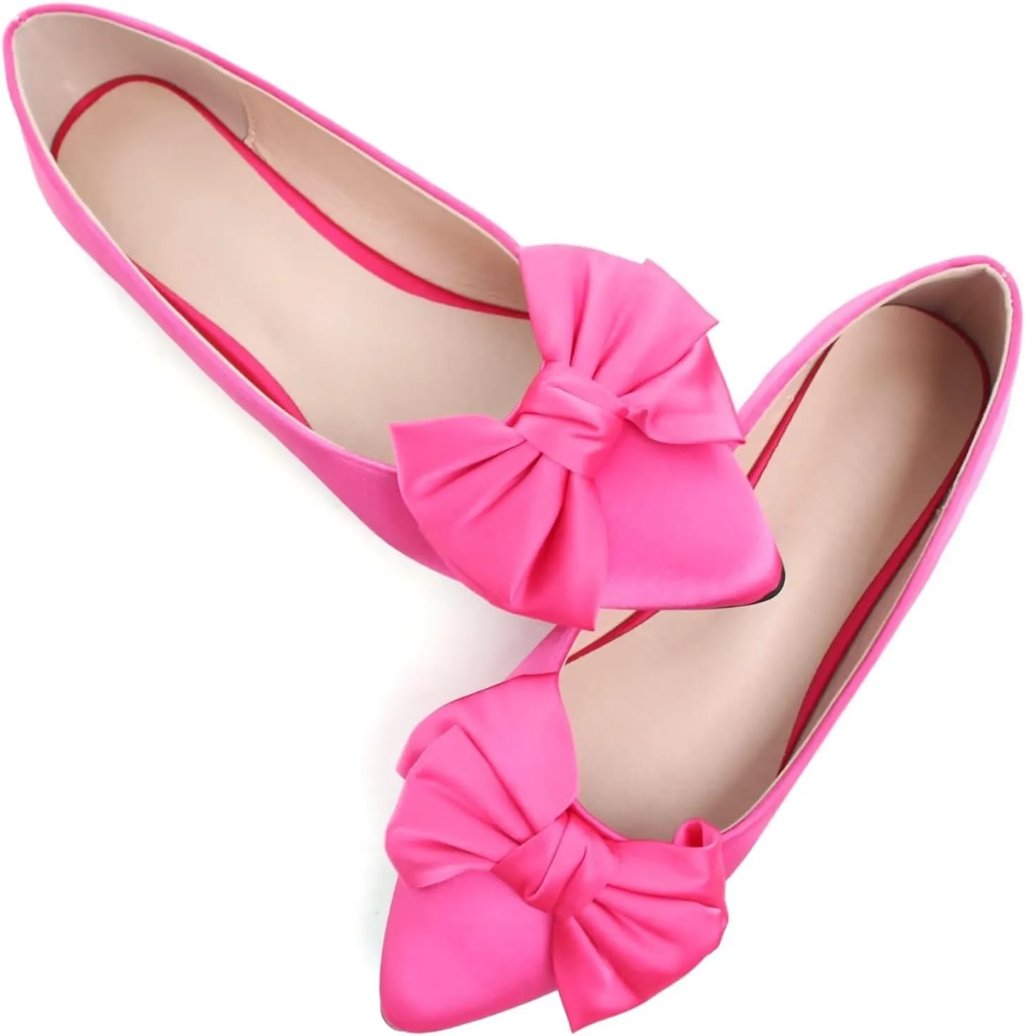 SAILING LU Womens Bowknot Pointed Toe Shoes Comfortable Ballet Flats Slip on Loafers Dressy Flats for Party