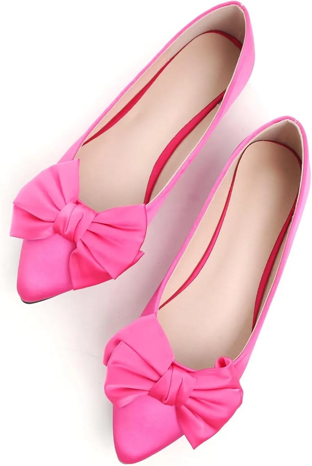 SAILING LU Womens Bowknot Pointed Toe Shoes Comfortable Ballet Flats Slip on Loafers Dressy Flats for Party