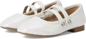 Sam Edelman Girls Maeve Button G (Little Big Kid) Ballet Flat, White, 2
