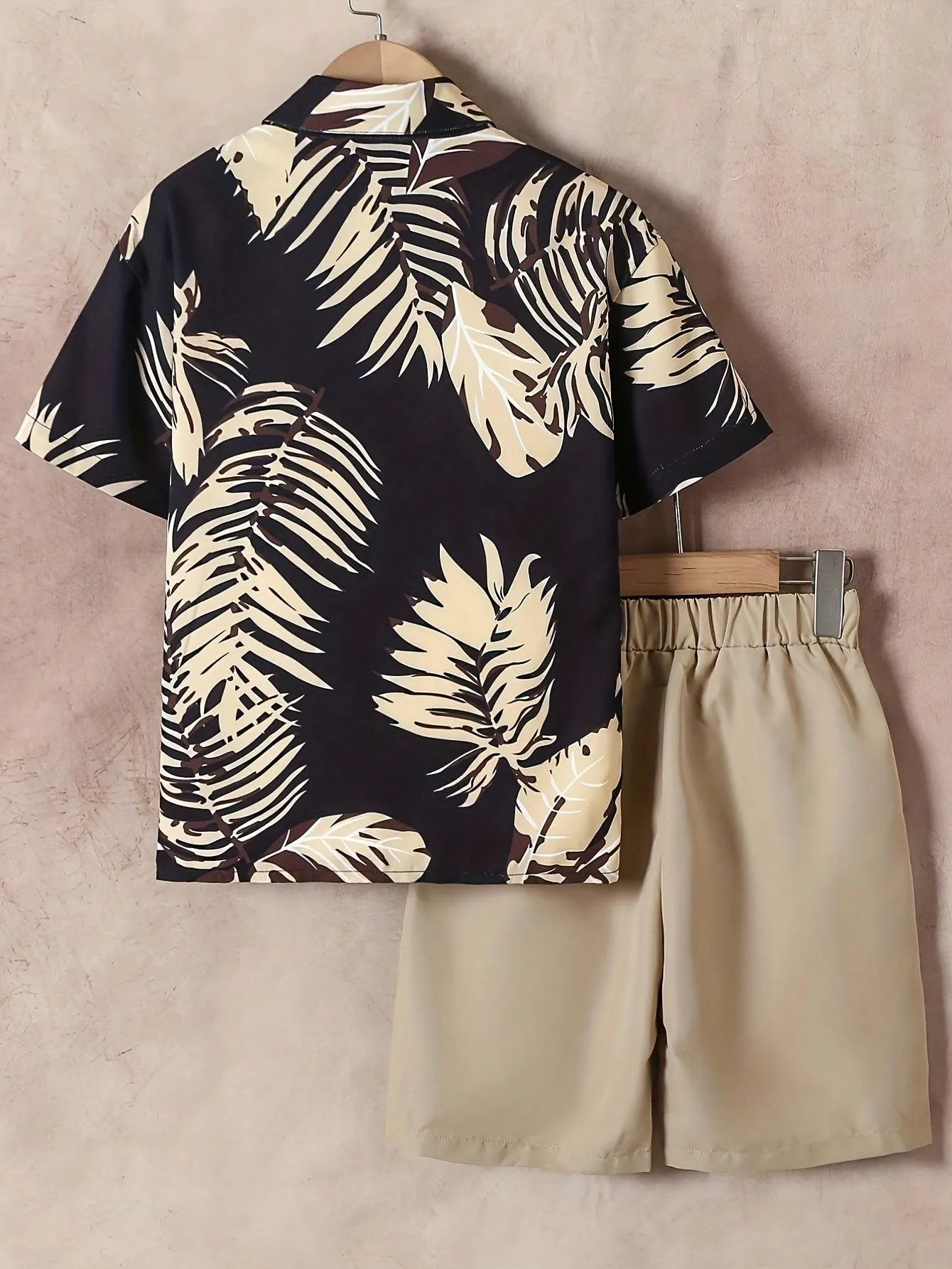 Shirt tropical| Boy Tropical Plant Print Short Sleeve Casual Shirt
