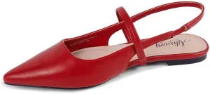 Slingback Flats for Women, Pointed Toe Women's Flats Square Topline Slip On for Fashion Dressy Date Comfort Casual Office Shoes for Women