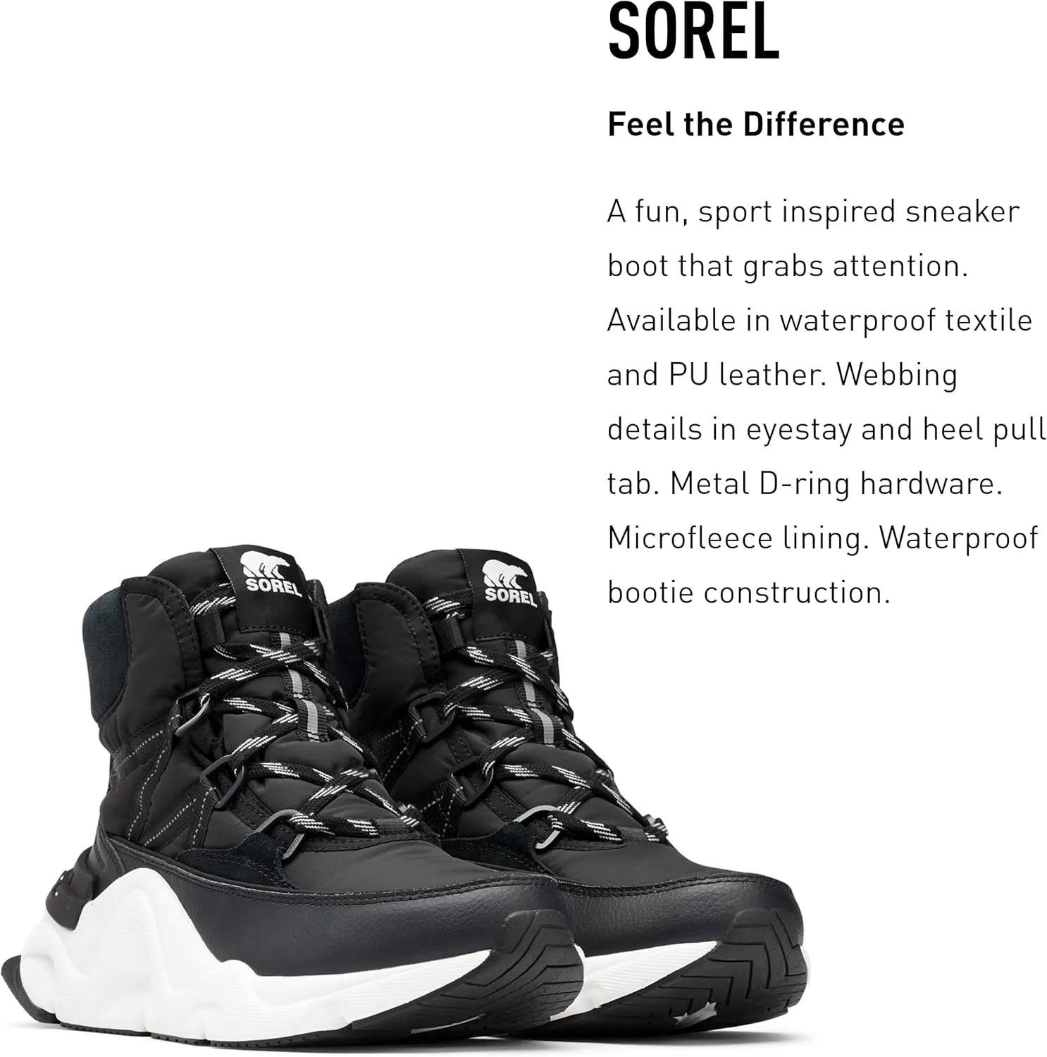 Sorel Women's Kinetic RNEGD Storm Boot — Waterproof Textile & PU Leather Winter Boots