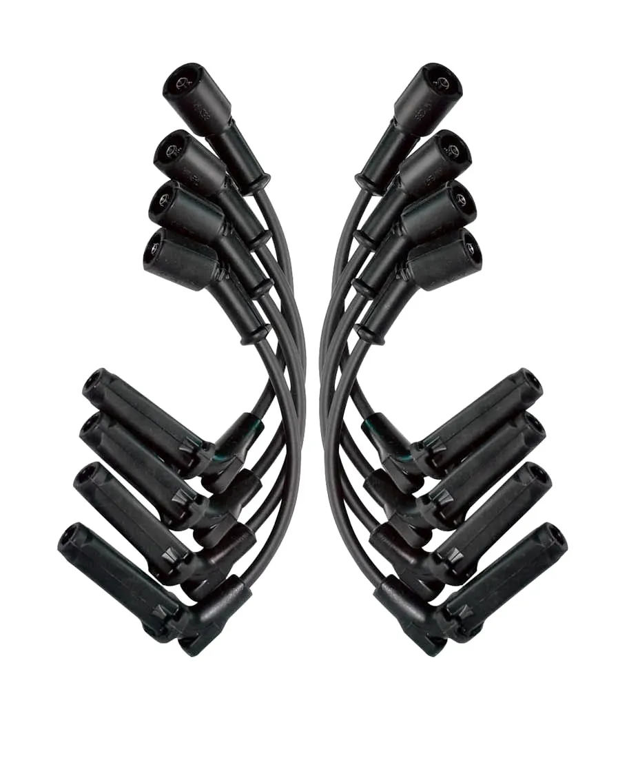 Spark Plug Wire Set - Ultra - Spiral Core - 7 mm - Black - 90 Degree Plug Boots - Factory Style Boots - 11.00 in Long - GM LS-Series - Kit