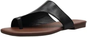 Split Toe Strap Leather Ladies Cute Slides Outdoor Travel Dressy Flats Comfortable Walking Casual Summer Sandals for Women Fashion Footwear
