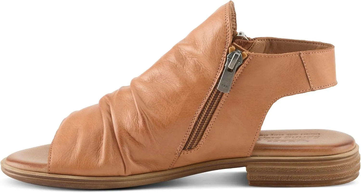 Spring Step Jalaya Women's Leather Sandals with Dual Zippers & Cushioned Sole