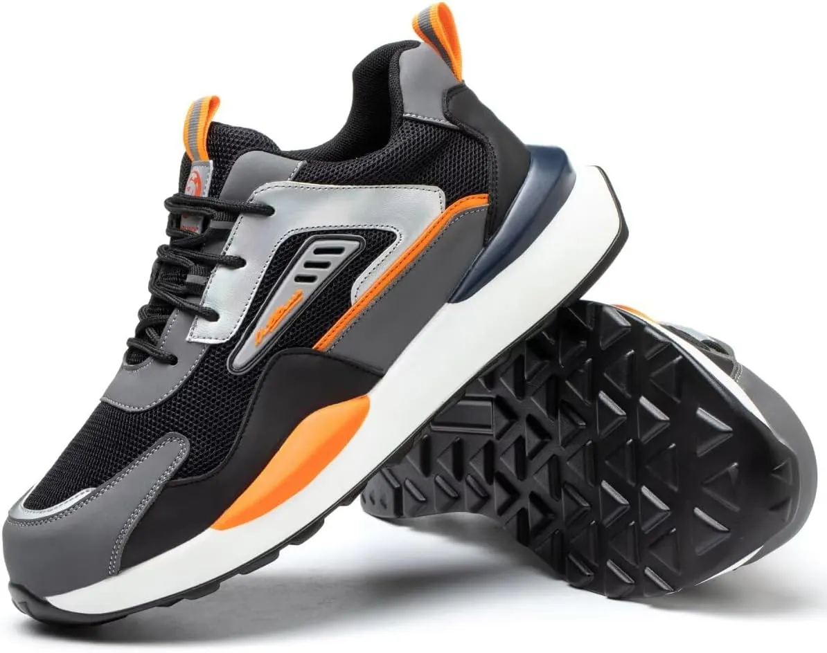 Steel Toe Sneakers for Men Women Lightweight Safety Work Shoes Comfortable Sneakers Slip-Resistant Composite Toe Shoes for Construction