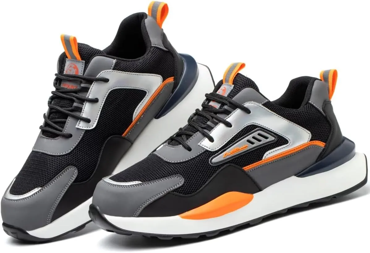 Steel Toe Sneakers for Men Women Lightweight Safety Work Shoes Comfortable Sneakers Slip-Resistant Composite Toe Shoes for Construction